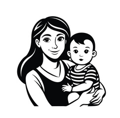 mother-holding-a-child-vector-illustration-vector