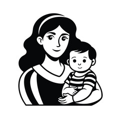 mother-holding-a-child-vector-illustration-vector