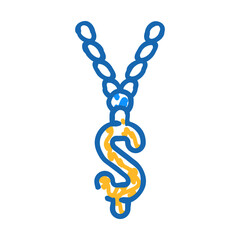 Obraz premium chain with dollar doodle icon sketch vector. chain with dollar sign. isolated symbol illustration