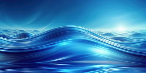 Blue Waves Abstract Background with Serene Rhythms in Tranquil Hues for Relaxation and Meditation