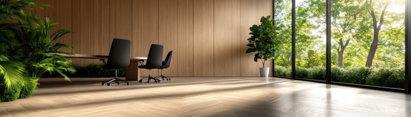 Fototapeta premium Modern Office Design with Natural Light and Plants, Encouraging Collaboration and Teamwork A Bright and Inspiring Workspace Where Colleagues Offer Support and Work Together to Drive Productivity