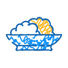 ricotta cheese doodle icon sketch vector. ricotta cheese sign. isolated symbol illustration