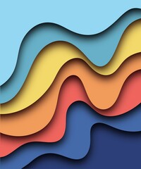 abstract colorful background with paper cut style