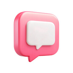 speech, chat 3D emoji isolated on a transparent background, message bubble icon