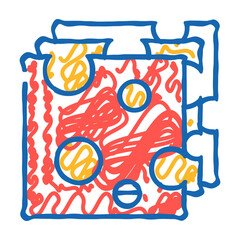 slice cheese doodle icon sketch vector. slice cheese sign. isolated symbol illustration