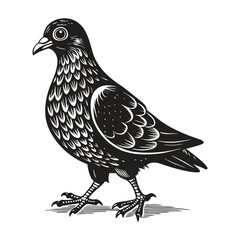 Dove pigeon silhouette vector art illustration EPS file .