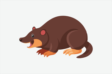  Cute Mole vector art illustration