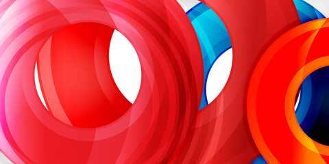 Bright colorful circles with light effects. Abstract background