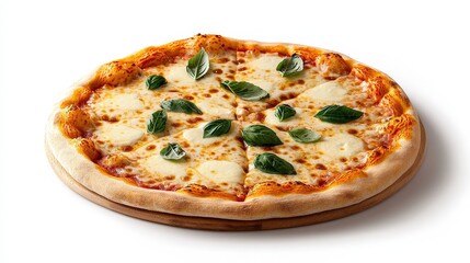 Classic Margherita Pizza Fresh with Basil Leaves