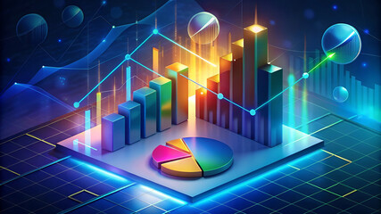 3D Render Business Audit Stock Financial Finance Management On Analysis Data Strategy Graph Accounting Marketing Concept