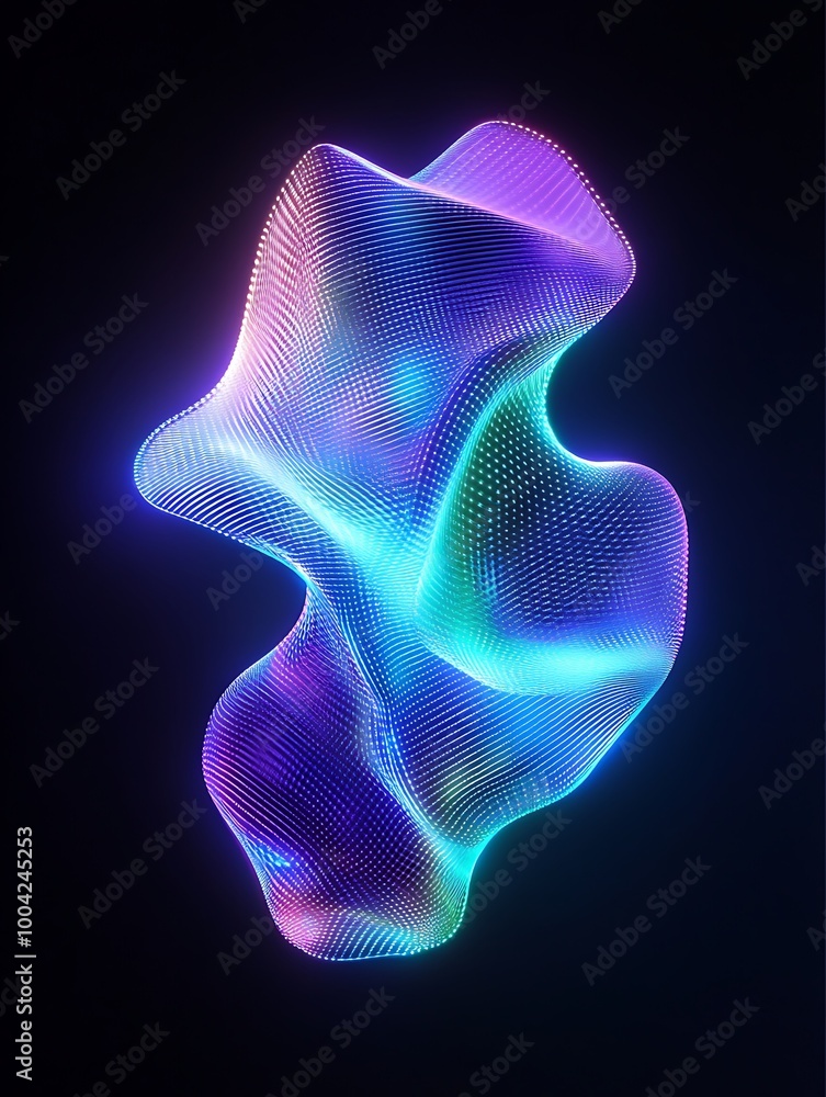 Poster a captivating abstract design featuring vibrant colors and fluid shapes on a dark background. a mini