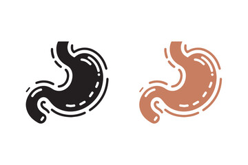 Human stomach silhouette Illustration