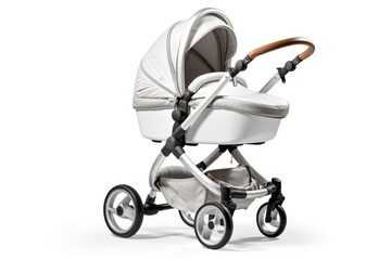 Baby stroller white background furniture carriage.