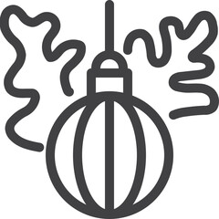 Simple vector ball with leave outline icon on white background