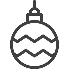 Simple vector Christmas ball outline icon on white background