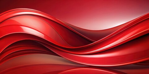 Obraz premium Abstract Red Curved Shapes with Depth and Dimension in a Creative Artistic Design