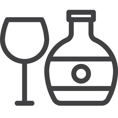 Simple vector drink outline icon on white background