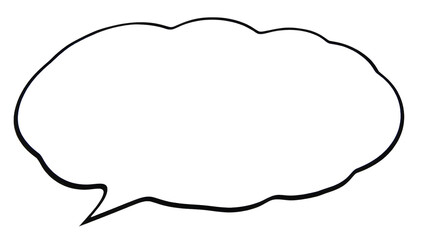 Fototapeta premium Rounded comic speech bubble with smooth edges, isolated on transparent background, Generative AI