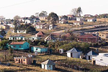 Wild Coast, South Africa, quaint villages with colorful rondavel huts