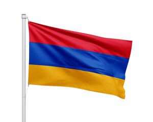 Armenia national flag on white background.