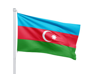 Azerbaijan national flag on white background.
