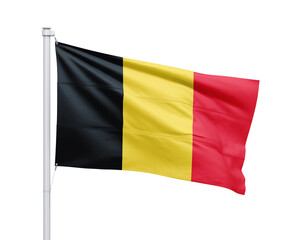 Belgium national flag on white background.
