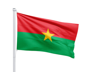 Burkina Faso national flag on white background.
