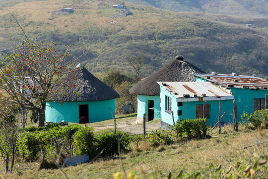 Wild Coast, South Africa, quaint villages with colorful rondavel huts