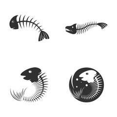 fish skeleton bone icon vector illustration design © amin