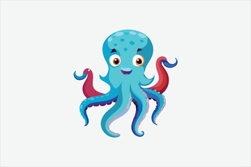 Cute Octopus vector art illustration