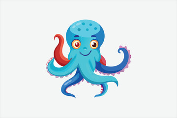 Cute Octopus vector art illustration