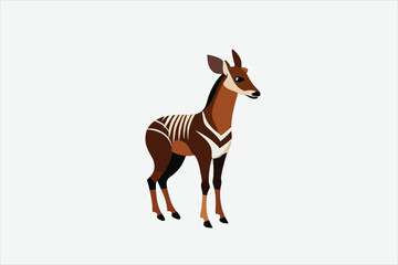 Cute Okapi vector art illustration