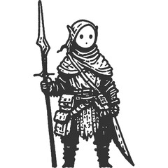 Wired Thoughts and Human Feelings Vintage Illustration Vector