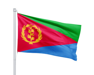 Eritrea national flag on white background.