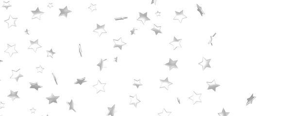 sparkles silver stars on white background with text place- Image
