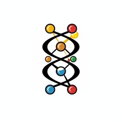 Obraz premium Abstract Representation of Molecular Structures With Colorful Spheres and Intertwining Lines