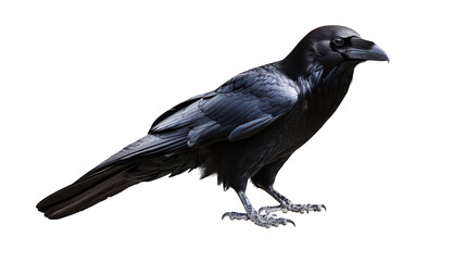 Fototapeta premium Majestic Black Raven in Detailed Portrait