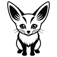 Colorful Fennec Fox Vector Art.