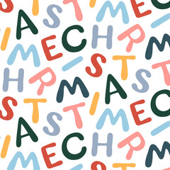 Seamless pattern design for fabrics. New Year and Winter theme