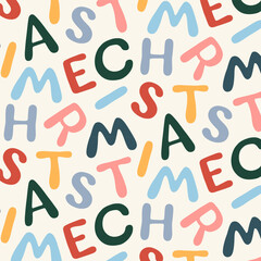 Seamless pattern design for fabrics. New Year and Winter theme