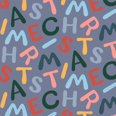 Seamless pattern design for fabrics. New Year and Winter theme