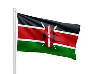 Kenya national flag on white background.
