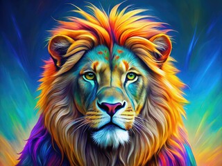Colorful Lion Clip Art Illustration for Creative Projects and Graphic Design Needs