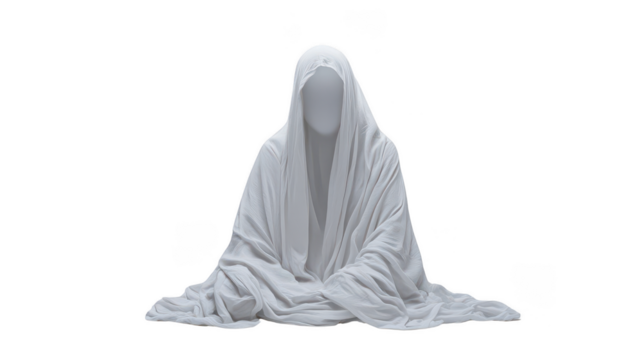 Abstract Figure in White Drapery