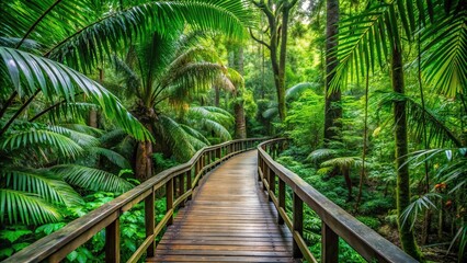 Obraz premium panoramic view of lush tropical rainforest