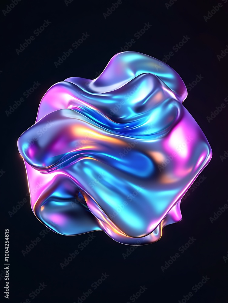 Aufkleber abstract 3d shape with vibrant colors, ideal for creative projects or backgrounds. a minimalist post