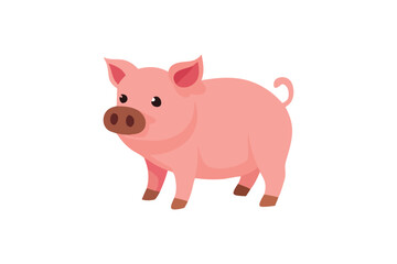 Cute pig vector art illustration