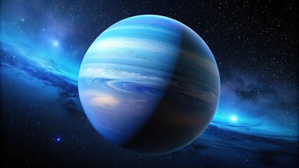 Fototapeta premium Panoramic view of planet Neptune in space astronomy exploration