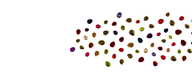 colorful handmade easter eggs isolated