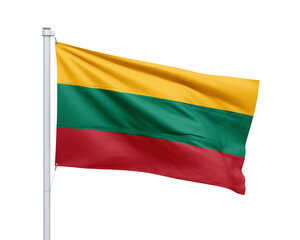 Lithuania national flag on white background.